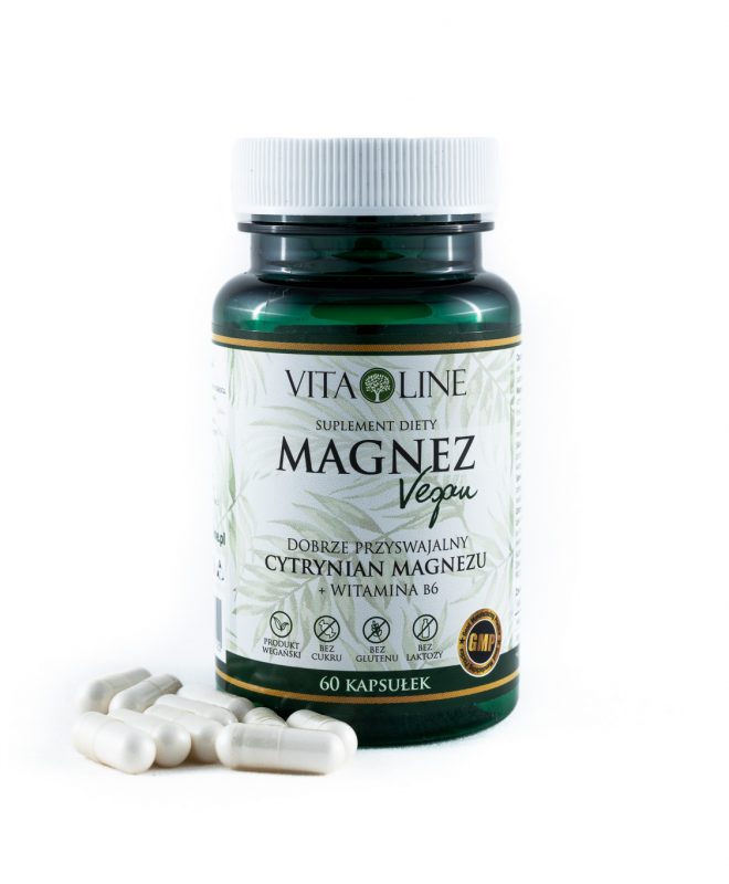 Zdjęcie -przedstawiające kapsułki Magnez Vita-Line Suplementy diety vita-line